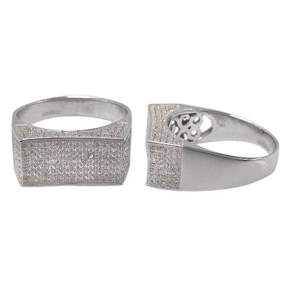 Bague en argent sterling avec effet glacé