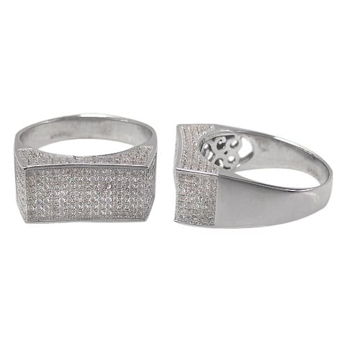 Bague en argent sterling avec effet glacé