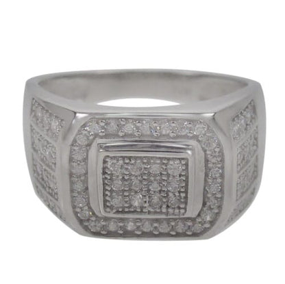 Bague en argent sterling avec effet glacé