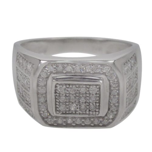 Bague en argent sterling avec effet glacé