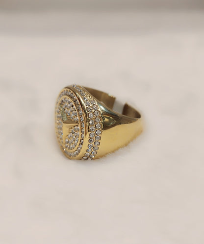 Bague Mercedes plaquée or