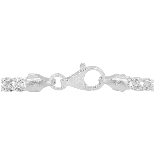 Chaîne triple blé en argent sterling, 4 côtés, taille diamant (4,5 mm)