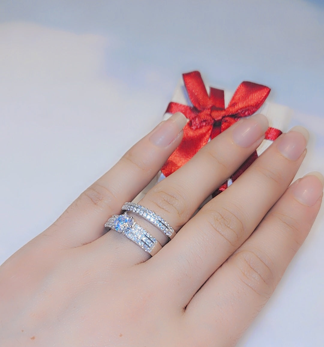 Bague superposée en argent sterling