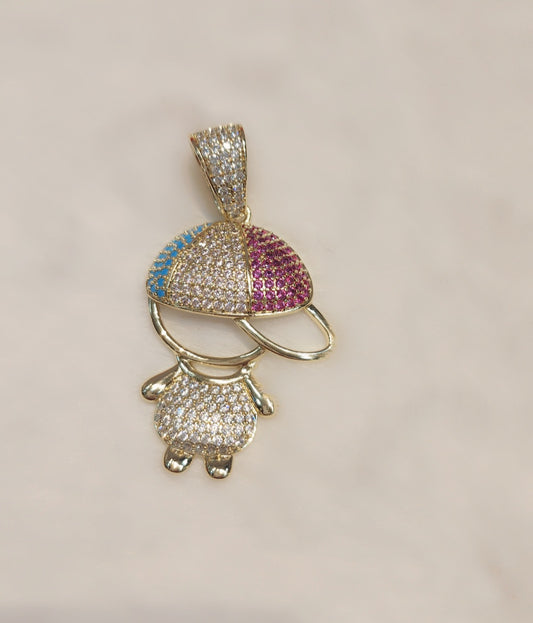 Pendentif plaqué or glacé