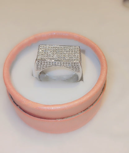 Bague en argent sterling avec effet glacé