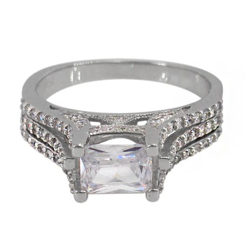 Bague carrée en argent sterling