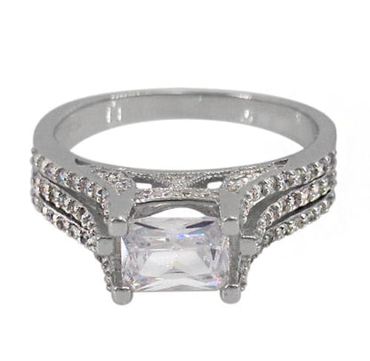 Bague carrée en argent sterling