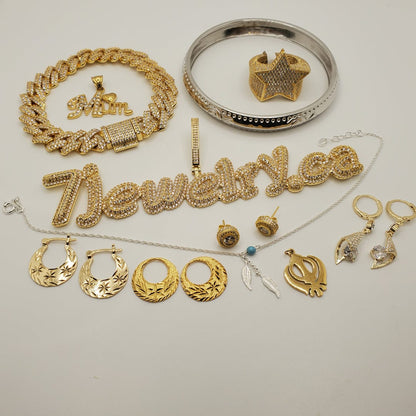 ਛੋਟੇ ਕਰਸਿਵ ਅੱਖਰ ਅਨੁਕੂਲਿਤ DIY ਤੋਹਫ਼ੇ ਹਾਰ ਦੇ ਗਹਿਣੇ