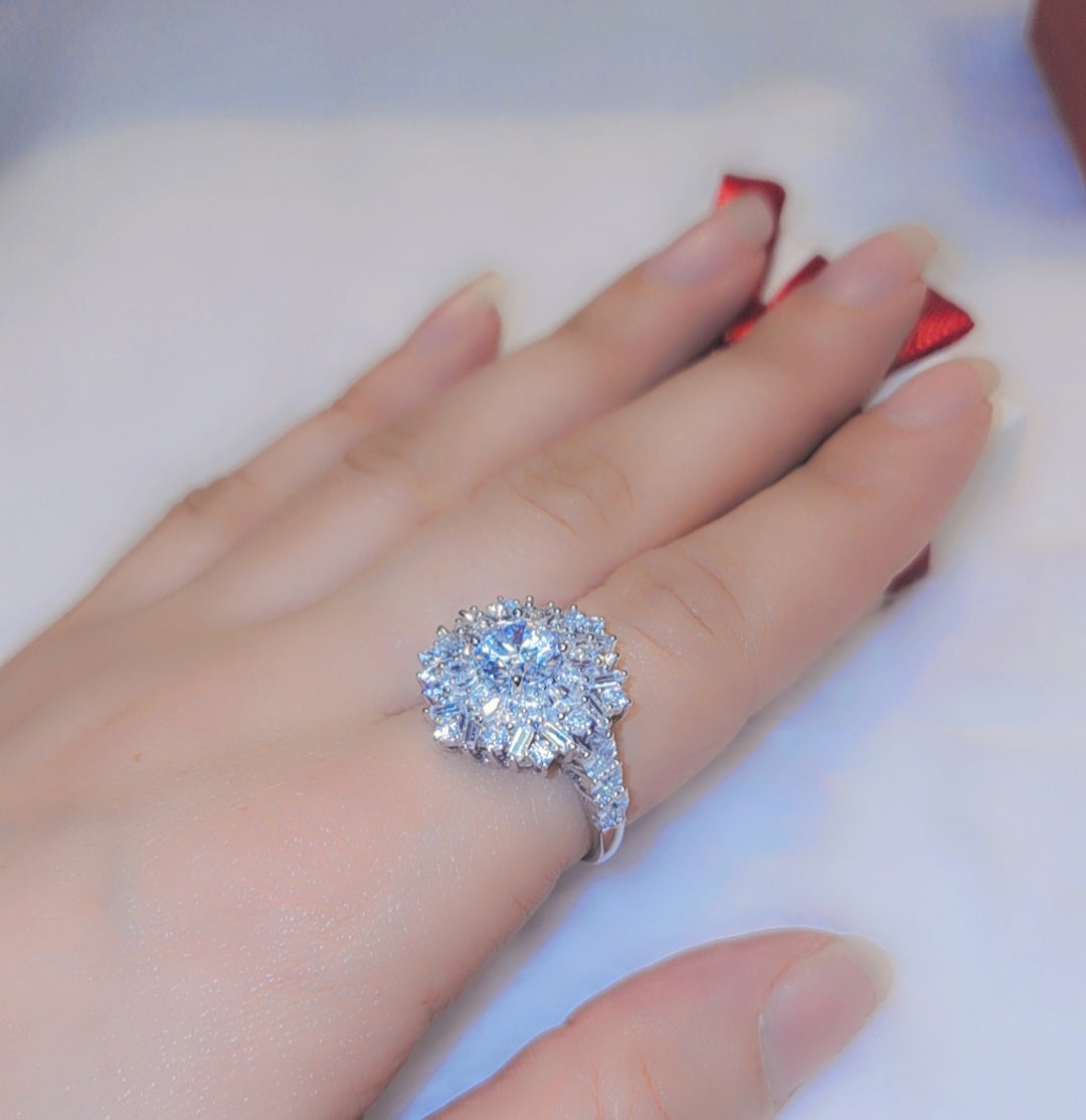 Bague flocon de neige en argent sterling