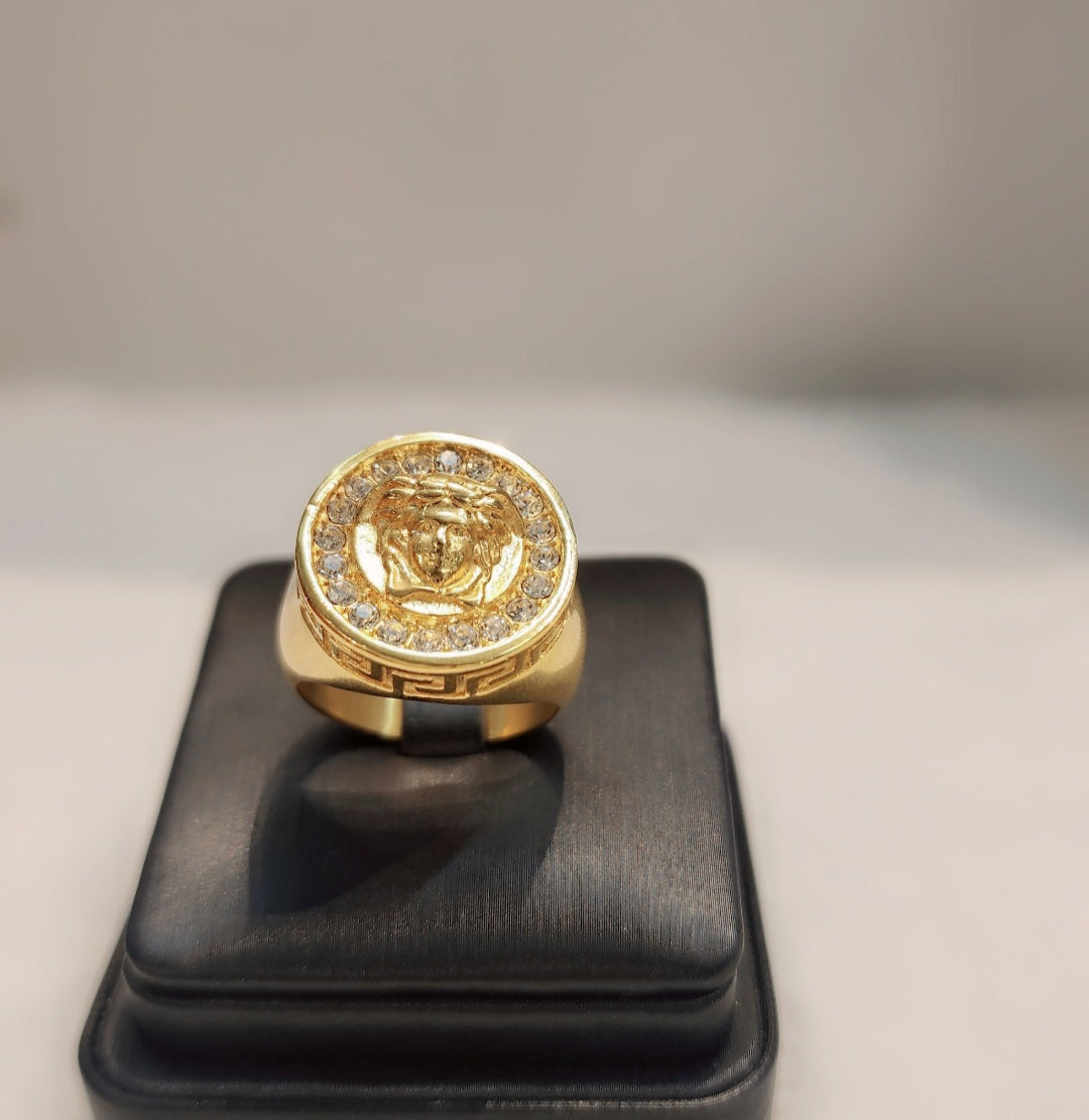 Gold plated Medusa ring