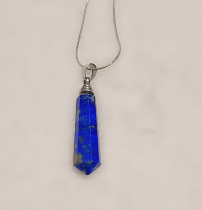 Pendentif goutte en argent sterling avec pierre de lapis-lazuli véritable