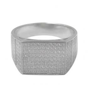 Bague en argent sterling avec effet glacé