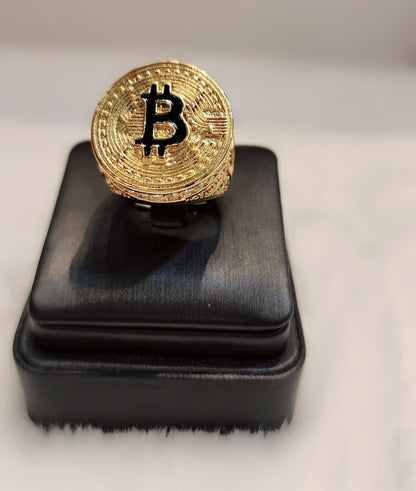Bague Bitcoin plaquée or