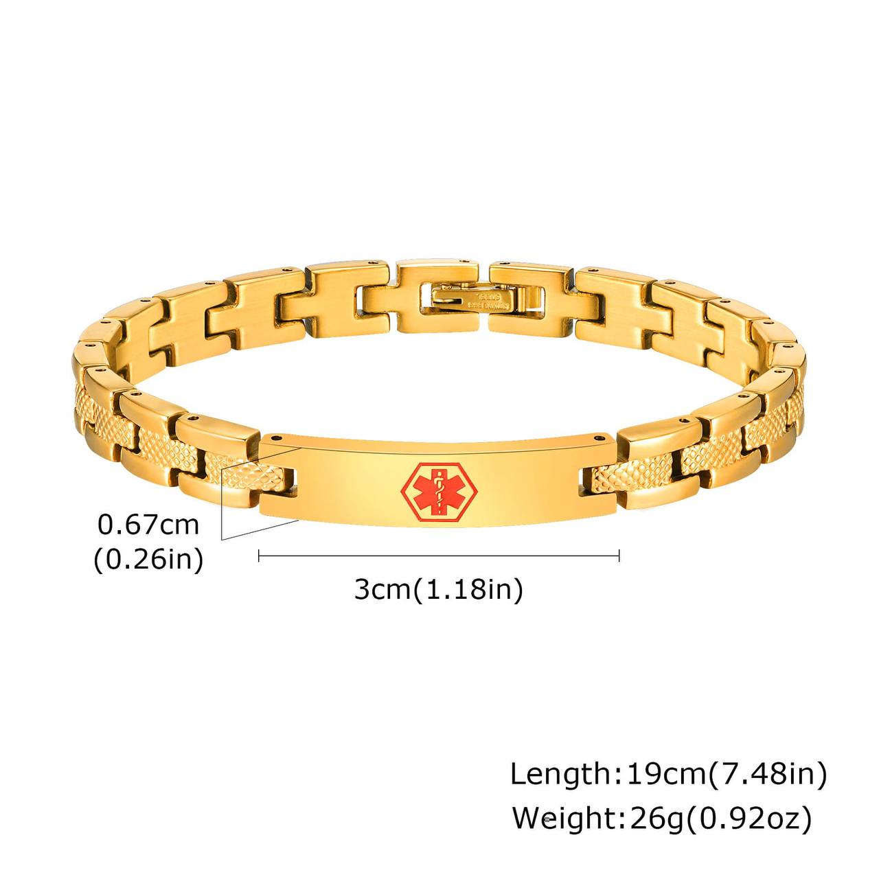 Unisex Medical Alert Bracelet – Best Weis | Luxurious Gold-Tone Design