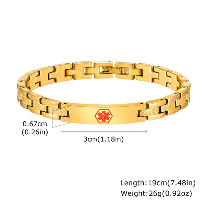 Unisex Medical Alert Bracelet – Best Weis | Luxurious Gold-Tone Design