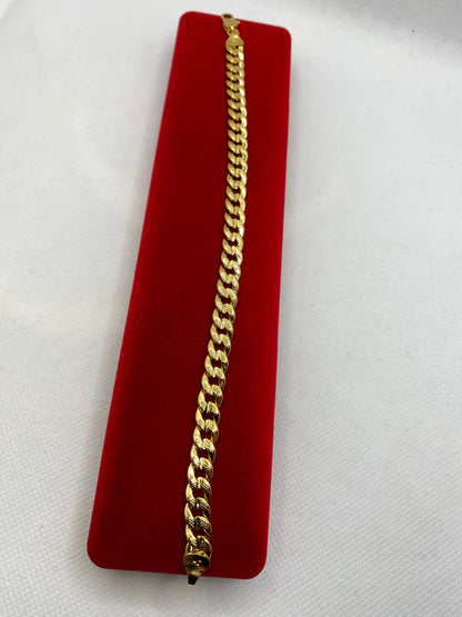 Bracelet à maillons cubains plaqué or