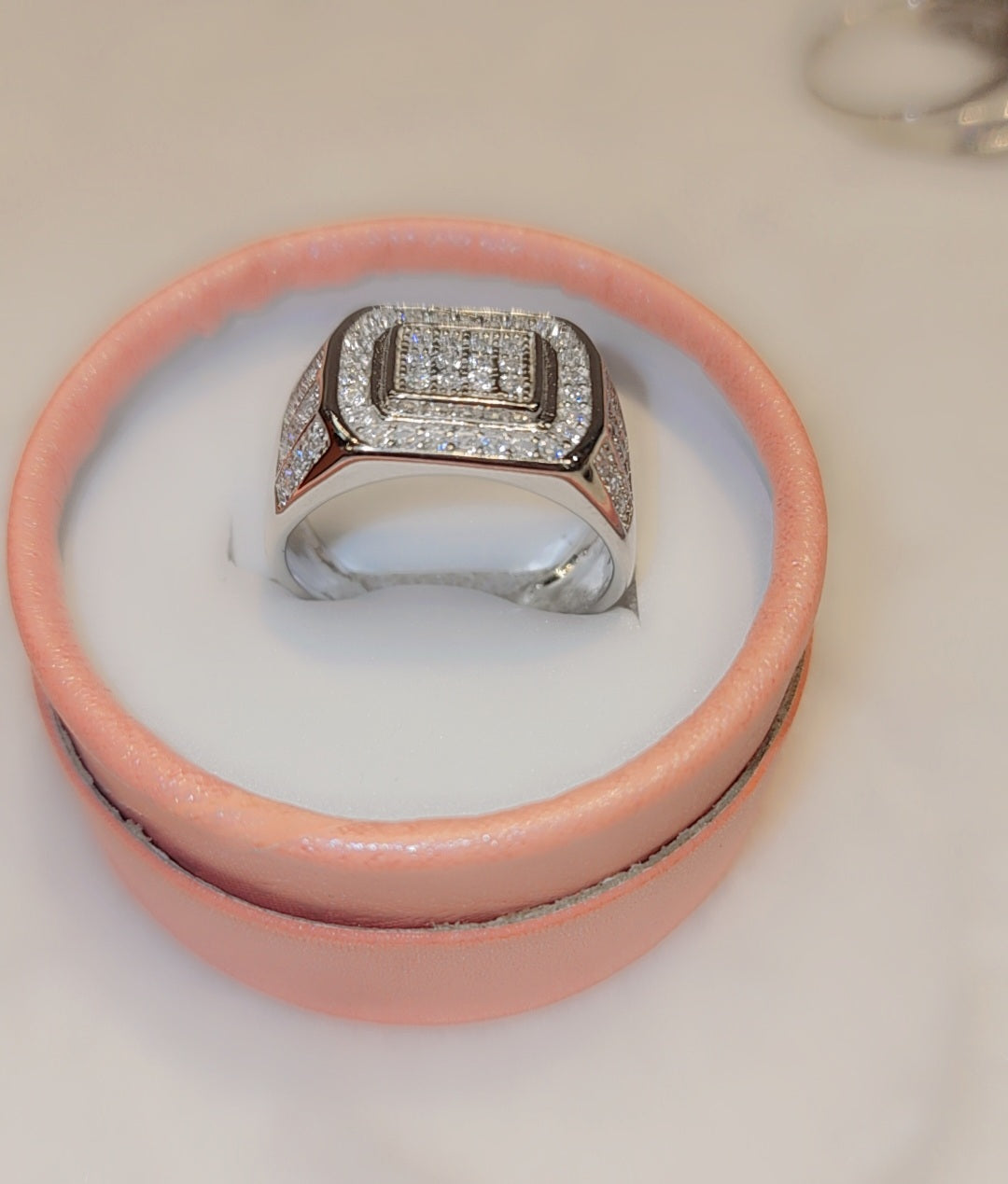 Bague en argent sterling avec effet glacé