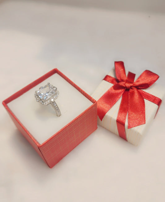 Bague carrée en argent sterling