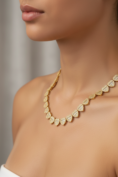Iced out gold plated chain