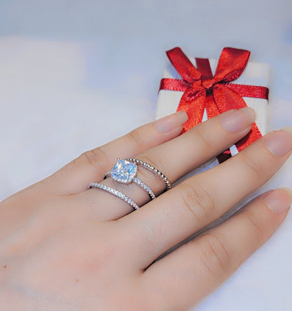 Bague carrée en argent sterling