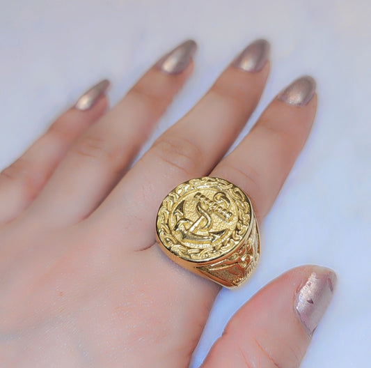 Gold plated Anchor ring