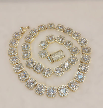 Chaîne plaquée or glacée