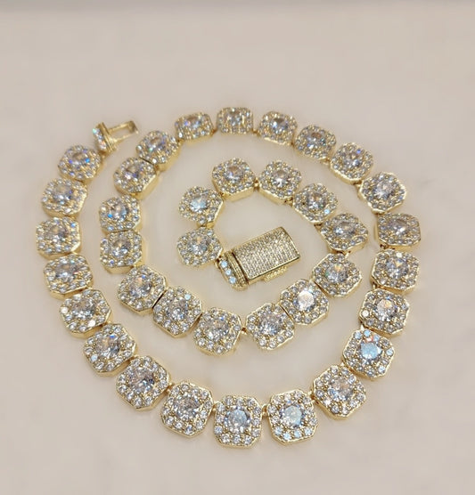 Chaîne plaquée or glacée