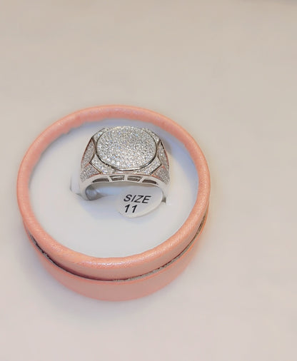 Bague en argent sterling avec effet glacé