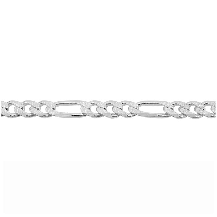 ਇੱਕ ਪਾਸੇ ਪੇਵ / ਡਾਇਮੰਡ ਕੱਟ ਵਾਲੀ ਸਟਰਲਿੰਗ ਸਿਲਵਰ ਫਿਗਾਰੋ ਚੇਨ (8.2mm)