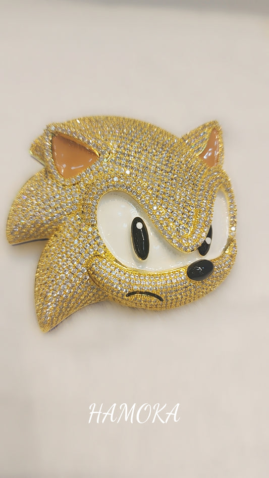 Pendentif sonique plaqué or glacé