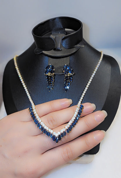 Gold plated dark blue sets