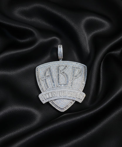 Iced out White gold plated pendant