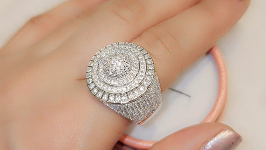 Bague en argent sterling avec effet glacé