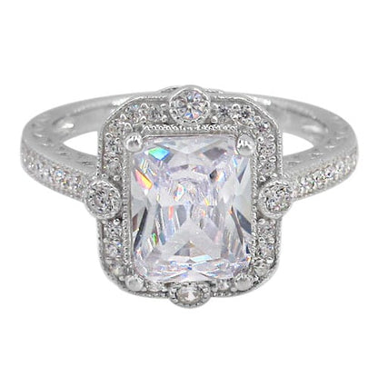 Bague carrée en argent sterling