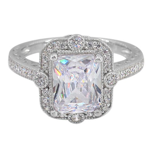 Bague carrée en argent sterling