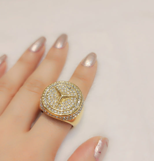 Gold plated Mercedes ring