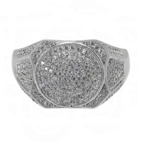 Bague en argent sterling avec effet glacé