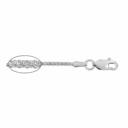 Chaîne coréenne en argent sterling (1,7 mm)