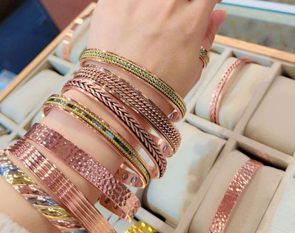 Améliorez vos performances avec le bracelet de thérapie magnétique en cuivre pur, bracelet ouvert