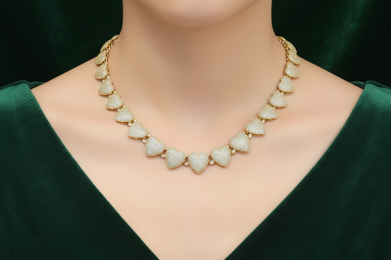 Iced out gold plated chain