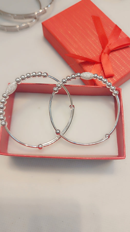 Sterling silver baby bangles