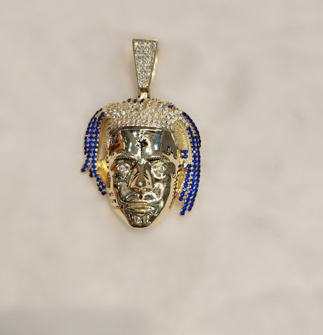 ਆਈਸਡ ਆਊਟ ਵ੍ਹਾਈਟ ਗੋਲਡ ਪਲੇਟਿਡ ਰੈਪਰ ਪੈਂਡੈਂਟ