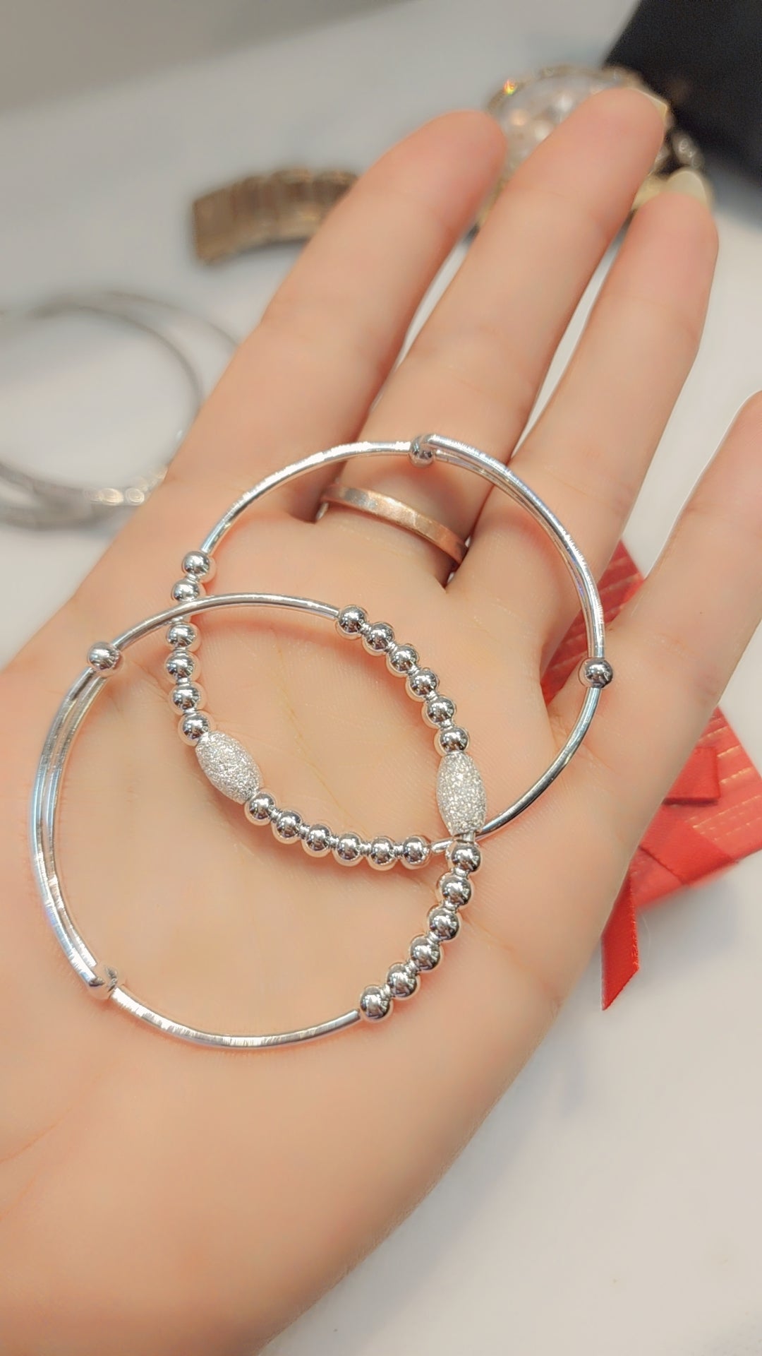 Sterling silver baby bangles