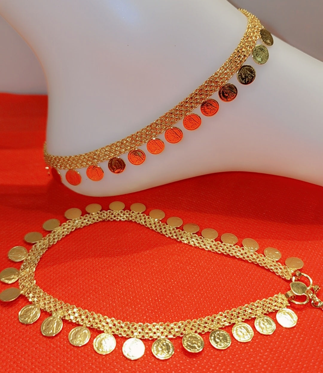 Gold plated  coin Anklet