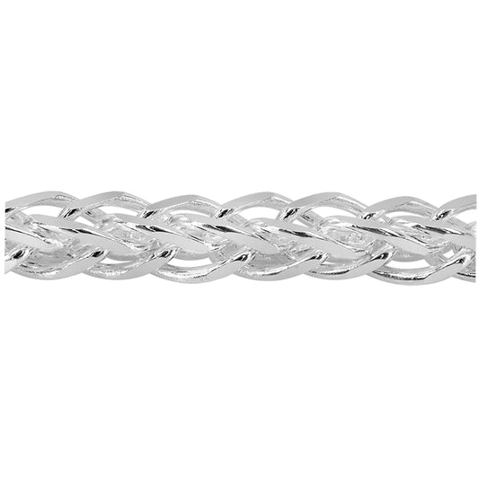 Chaîne triple blé en argent sterling, 4 côtés, taille diamant (4,5 mm)