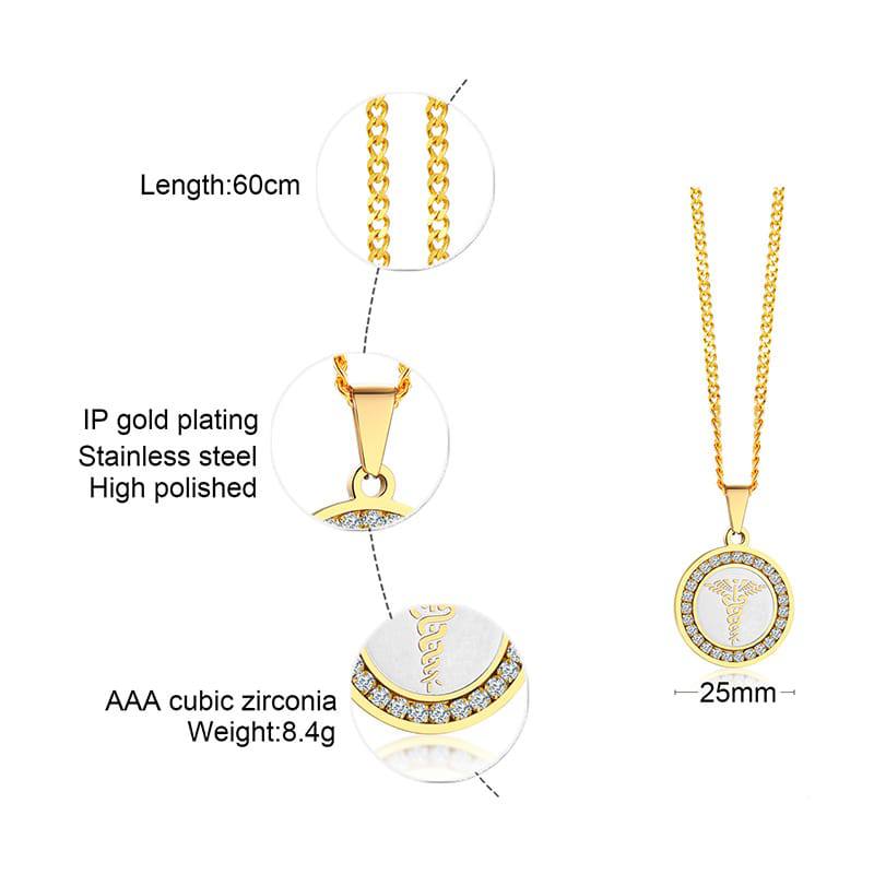 Stay safe and stylish with the BestWays Medical Alert Necklace. Crafted from gold-tone stainless steel with sparkling AAA cubic zirconia, it features an engraved medical symbol for quick identification in emergencies.
Hypoallergenic, tarnish-resistant, and perfect for diabetes, allergies, heart conditions, and more.