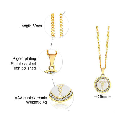 Stay safe and stylish with the BestWays Medical Alert Necklace. Crafted from gold-tone stainless steel with sparkling AAA cubic zirconia, it features an engraved medical symbol for quick identification in emergencies.
Hypoallergenic, tarnish-resistant, and perfect for diabetes, allergies, heart conditions, and more.