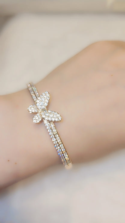 Gold plated butterfly bangle