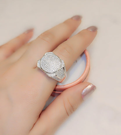 Bague en argent sterling avec effet glacé