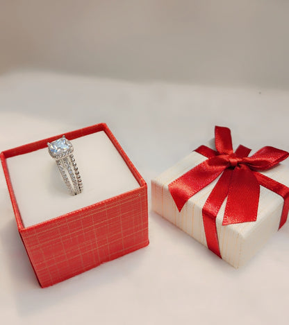 Bague carrée en argent sterling